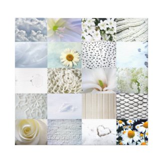 stylish modern beautiful White photography art collage canvas poster print with daisy flowers snow and peaceful calm energy
