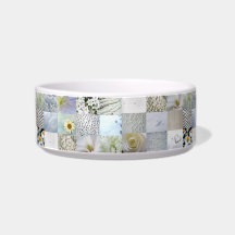 White photography collage cat bowl