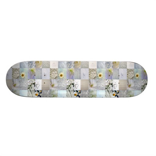 White photography collage skateboard