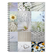 White photography collage spiral notebooks