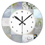 White photography collage wall clock with numbers