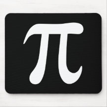 White pi symbol on black background mouse pad