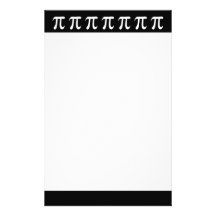 White pi symbol on black background customized stationery