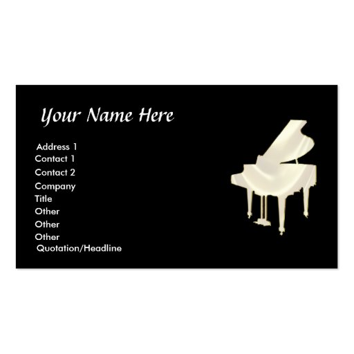 White Piano Business Card