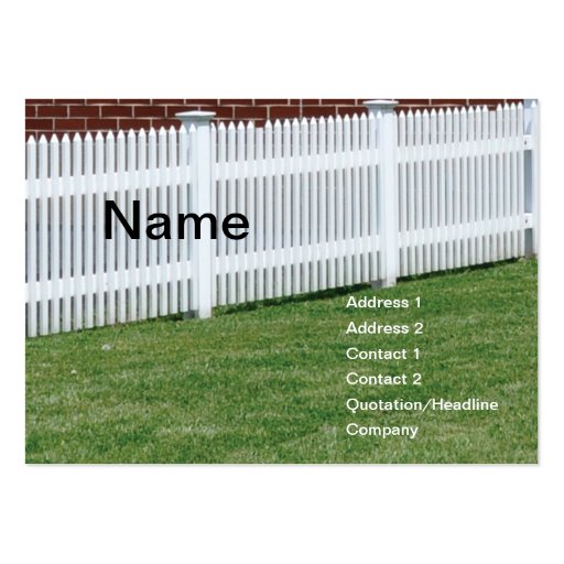 white picket fence business card templates