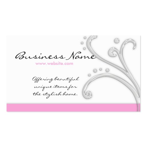 White & Pink Acrylic Design Business Cards (front side)
