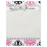 white pink and black chic damask full color flyer