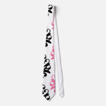 white pink and black chic damask custom ties