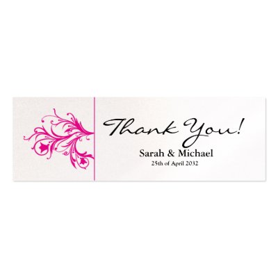 White Pink floral Wedding favor Gift tag Business Card by Cards by Cathy
