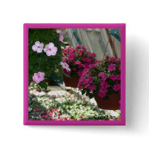 "White Pink Impatiens" Pin buttons
