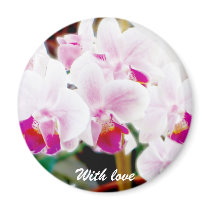 White & Pink Orchids Magnet