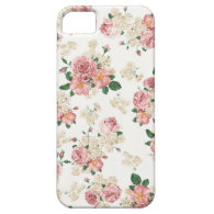 White and Pink Vintage Floral iPhone 5 Case