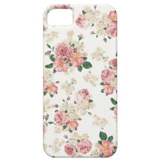 White & Pink Vintage Floral iPhone 5 Case