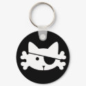 White Pirate Cat - keychain