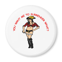 White Pirate Girl Surrender What Fridge Magnet