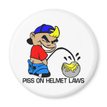 White Piss Helmet Laws Magnets