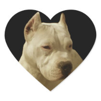 White pitbull heart stickers