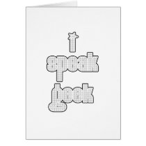 White Plaid I Speak Geek cards
