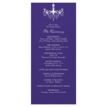 White &amp; Plum Chandelier Wedding Program Full Color Rack Card
