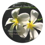 White Plumaria Tropical Flowers Envelope Seals sticker