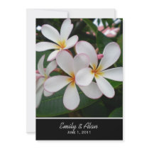 White Plumeria Wedding Invitations