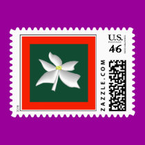 White Poinsettia Small Stamp stamps
