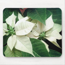 White Poinsettias mousepads
