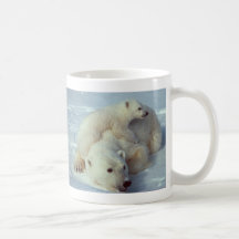 White Polar Bear family Coffee Mugs