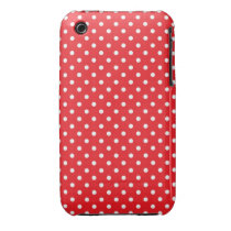 White polka dot on red background iphone 3 cover