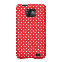 White polka dot on red background samsung galaxy s case