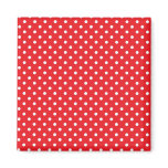 White polka dot on red background magnets
