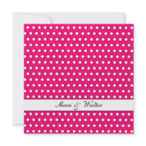 White Polka Dot Pattern Custom Invitation