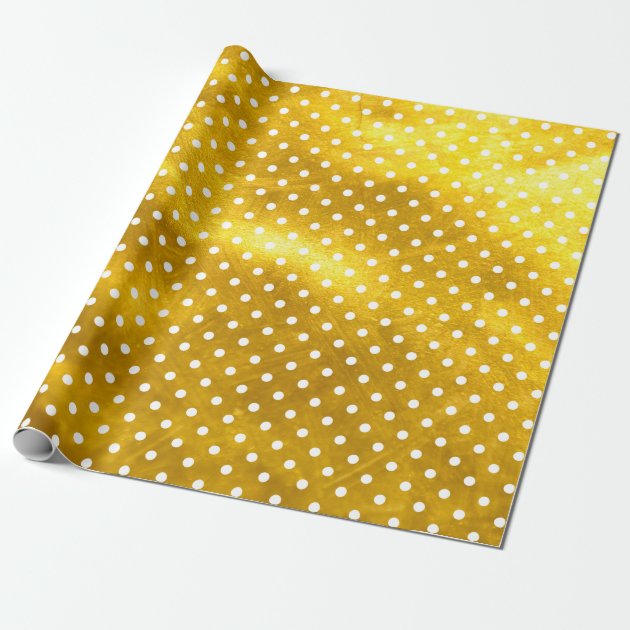 White Polka Dots and Rusty Gold Glitter Texture Wrapping Paper-0