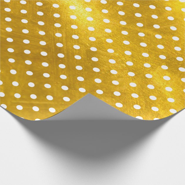 White Polka Dots and Rusty Gold Glitter Texture Wrapping Paper 4/4