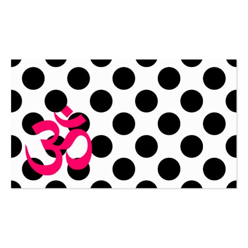 White Polka Dots Om Symbol Business Card Template