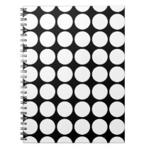 White Polka Dots on Black notebooks