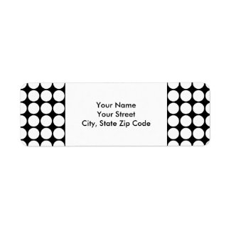 White Polka Dots on Black return address label