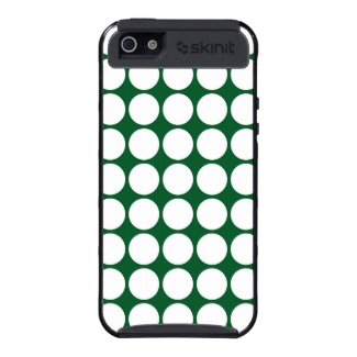 White Polka Dots on Green Cover For iPhone 5