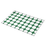 White Polka Dots on Green Placemats