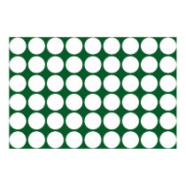 White Polka Dots on Green posters