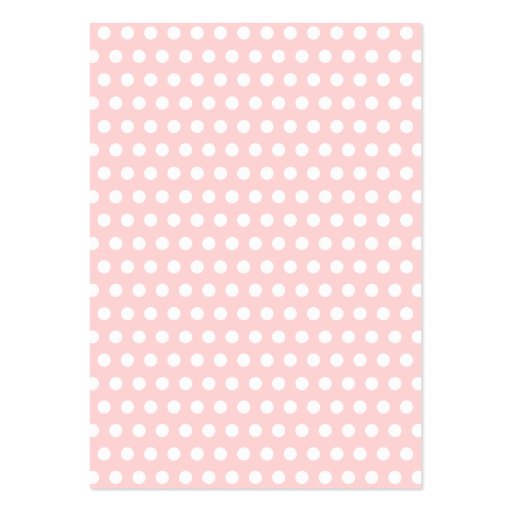 White Polka Dots on Pale Pink Business Cards (front side)