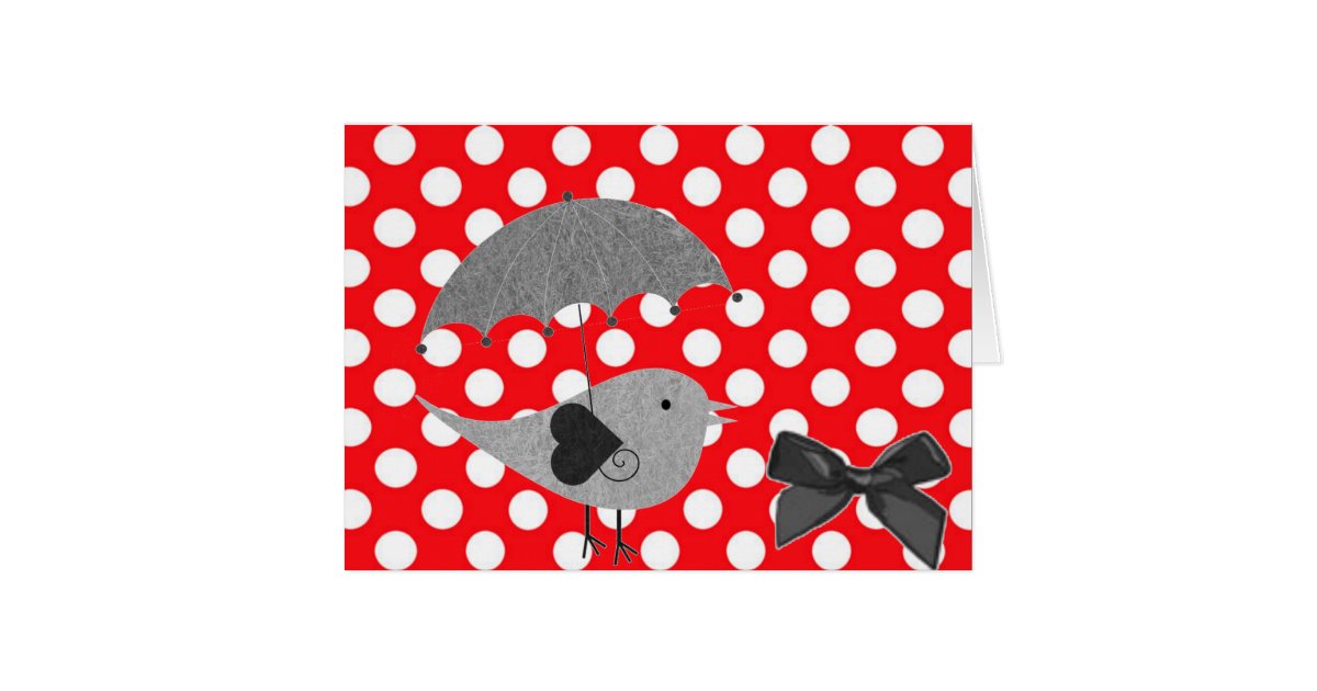 White polka Dots On Red Background Card | Zazzle