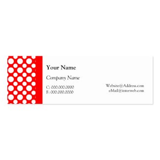 White Polka Dots on Red Business Cards
