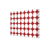 White Polka Dots on Red Canvas Print