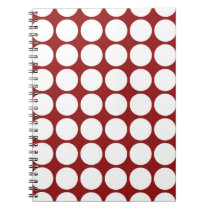 White Polka Dots on Red notebooks