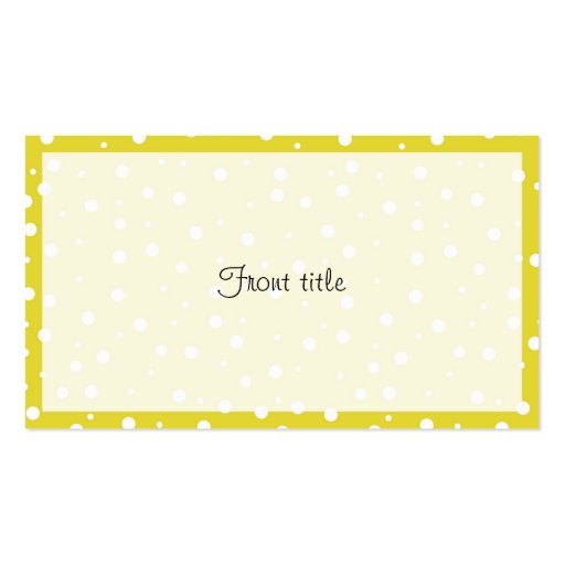 White Polka Dots on Yellow Business Cards (front side)