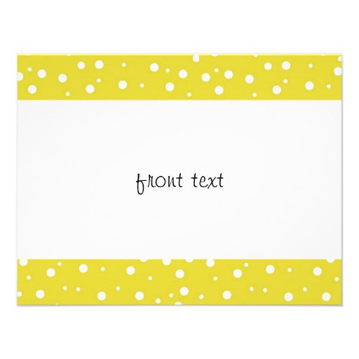 White Polka Dots on Yellow Personalized Invitation