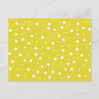 White Polka Dots on Yellow postcard