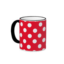 white polka in red coffee mug