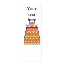 White polkadot owl cake business card template